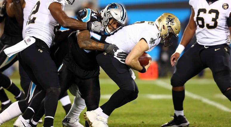 Drew Brees sacked Drew Brees sacked