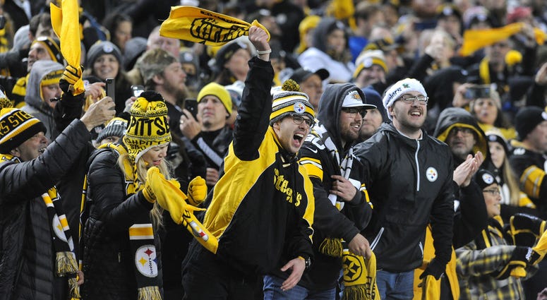 Steelers fans cheering Steelers fans cheering