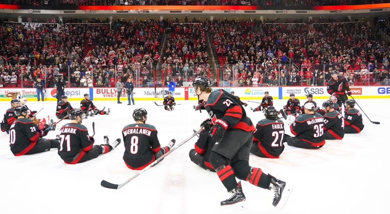 Hurricanes celebrate with duck, duck, goose Hurricanes celebrate with duck, duck, goose