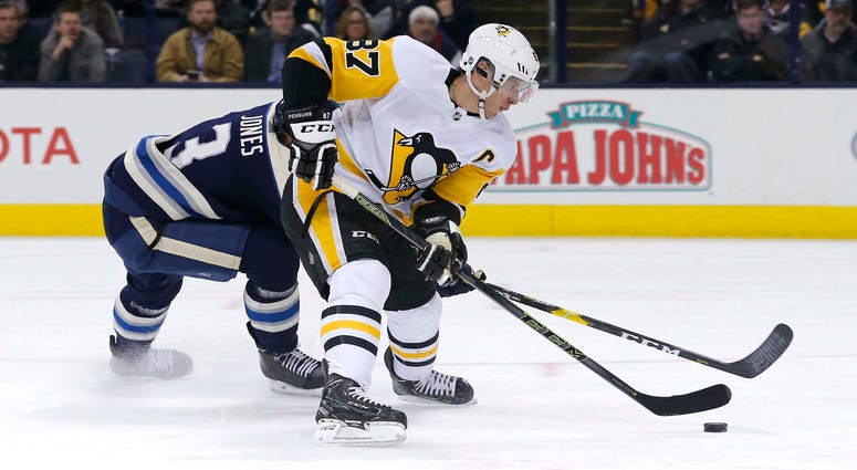 Sidney Crosby picks Seth Jones' pocket Sidney Crosby picks Seth Jones' pocket
