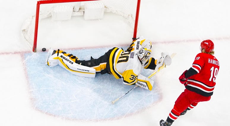 Matt Murray allows goal vs. CAR Matt Murray allows goal vs. CAR
