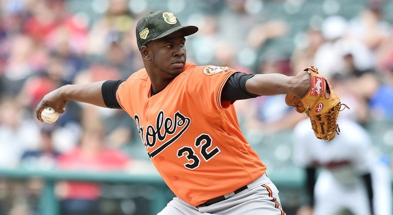 Baltimore Orioles starting pitcher Yefry Ramirez Baltimore Orioles starting pitcher Yefry Ramirez