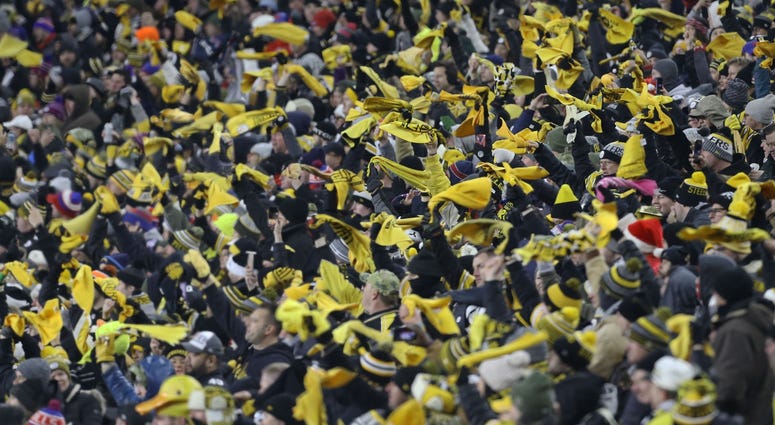 Pittsburgh Steelers fans wave terrible towels against the Buffalo Bills during the fourth quarter at Heinz Field. Pittsburgh Steelers fans wave terrible towels against the Buffalo Bills during the fourth quarter at Heinz Field.