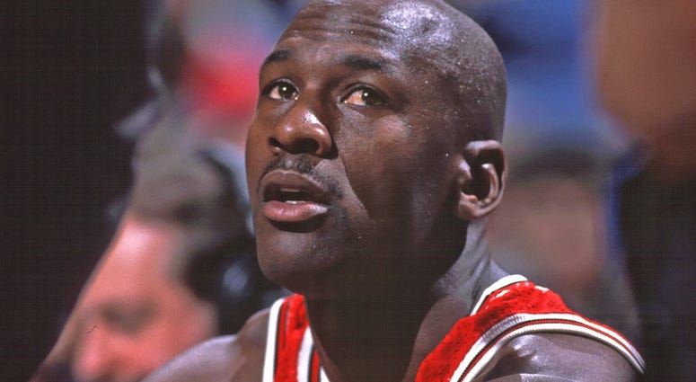 Michael Jordan on the bench