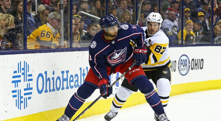 Sidney Crosby and Seth Jones Penguins Vs Blue Jackets
