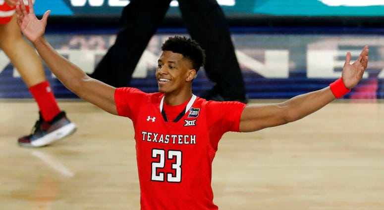 Texas Tech's Jarrett Culver (23) celebrates after defeating Michigan State 61-51 in the second half in the semifinals of the Final Four NCAA college basketball tournament, Saturday, April 6, 2019, in Minneapolis. Texas Tech's Jarrett Culver (23) celebrates after defeating Michigan State 61-51 in the second half in the semifinals of the Final Four NCAA college basketball tournament, Saturday, April 6, 2019, in Minneapolis.