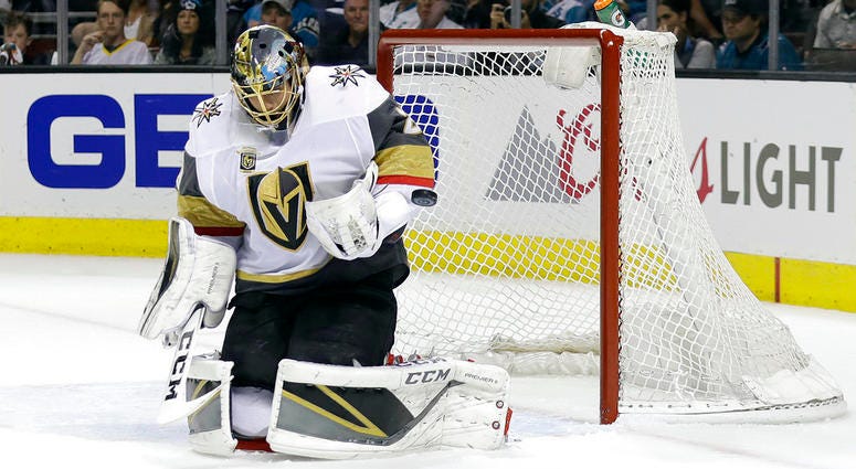Vegas Golden Knights goaltender Marc-Andre Fleury Vegas Golden Knights goaltender Marc-Andre Fleury