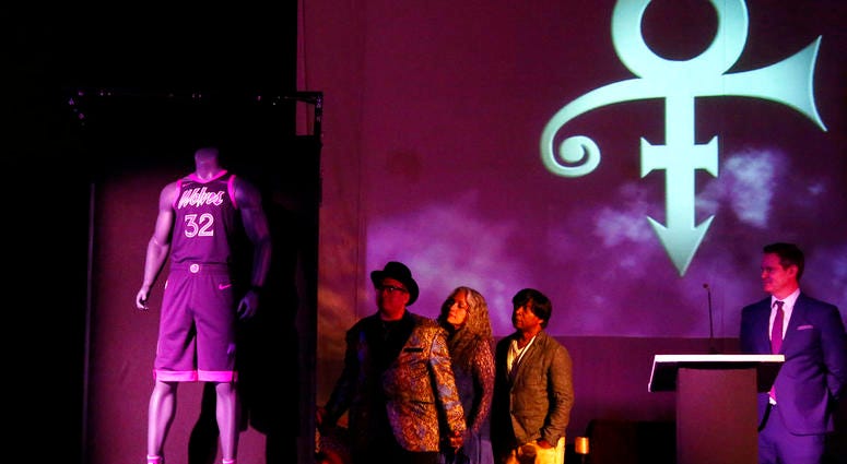 The new City Edition Minnesota Timberwolves uniform, honoring the legacy of the late rock star Prince, DO NOT USE