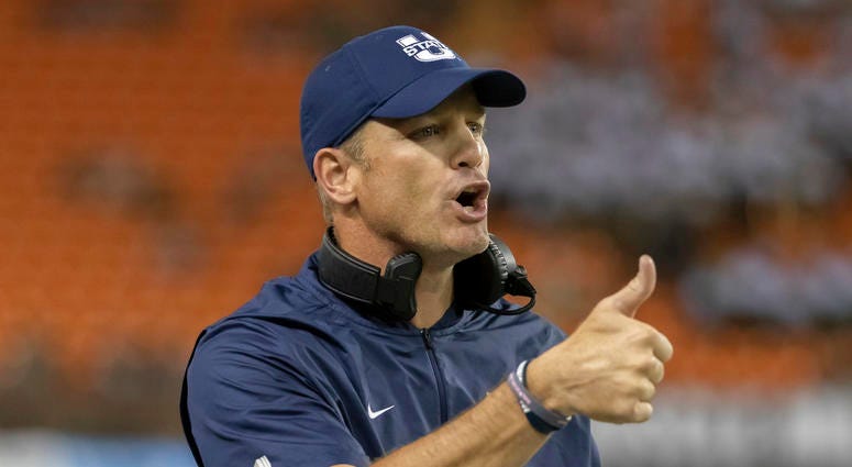 Utah State coach Matt Wells Utah State coach Matt Wells