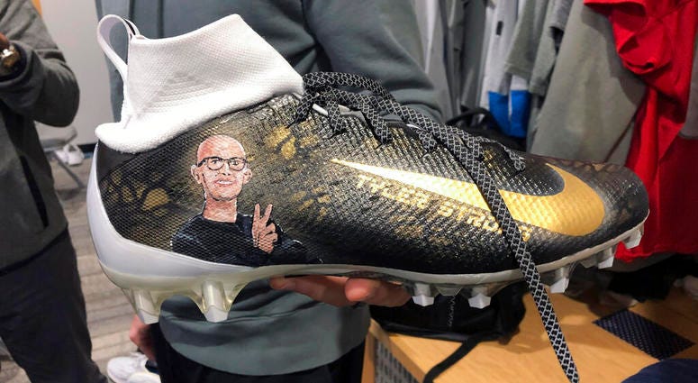 Detroit Lions quarterback David Blough's special shoes that honors Tyler Trent Detroit Lions quarterback David Blough's special shoes that honors Tyler Trent