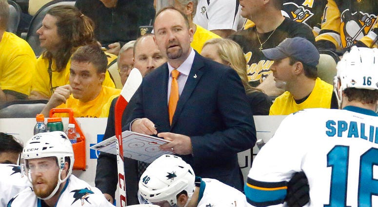 San Jose Sharks head coach Peter DeBoer San Jose Sharks head coach Peter DeBoer
