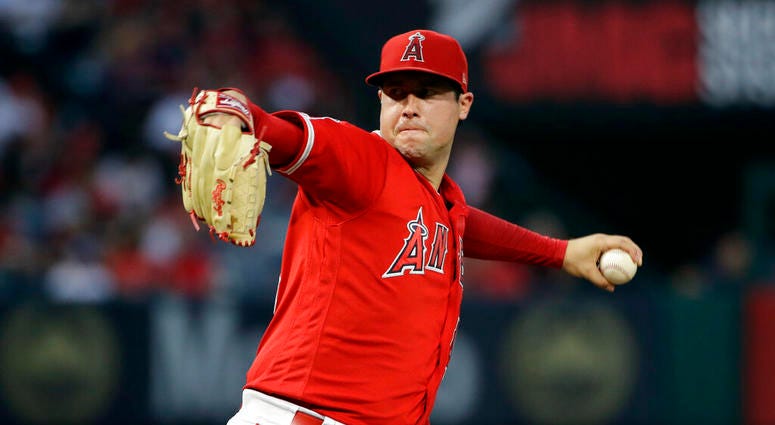 Los Angeles Angels starting pitcher Tyler Skaggs Los Angeles Angels starting pitcher Tyler Skaggs