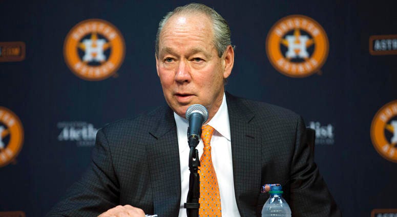 Houston Astros owner Jim Crane speaks at a news conference in Houston, Monday, Jan. 13, 2020. AP DO NOT USE