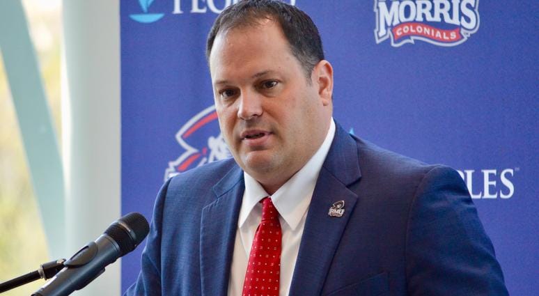 Robert Morris athletic director at his introductory press conference in May, 2019
