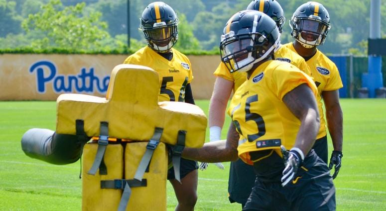 Steelers ILB Devin Bush at OTAs in 2019