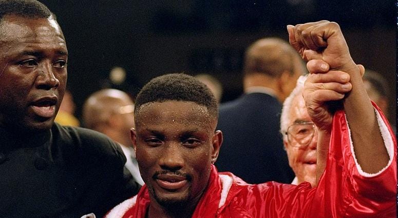 3 Apr 1995: Pernell Whitaker stands in the ring before a fight against Julio Cezar Vasquez. Whitaker won the fight.