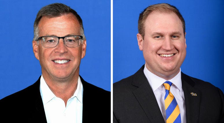 Pitt Broadcasters Larry Richert and Pat Bostick Pitt Broadcasters Larry Richert and Pat Bostick