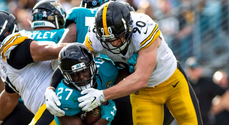 TJ Watt tackling Leonard Fournette TJ Watt tackling Leonard Fournette