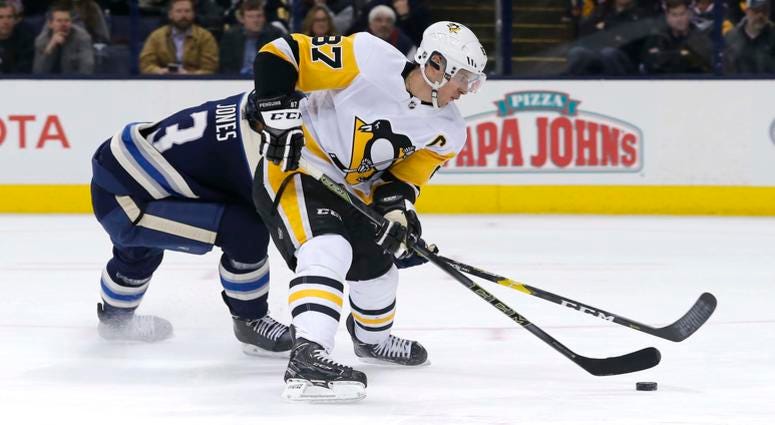 Sidney Crosby picks Seth Jones' pocket Sidney Crosby picks Seth Jones' pocket