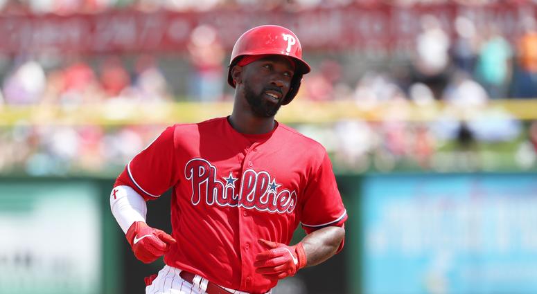 Andrew McCutchen after hitting a home run during Spring Training