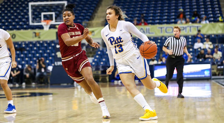 Kyla Nelson playing against Boston College during the 2018-19 season