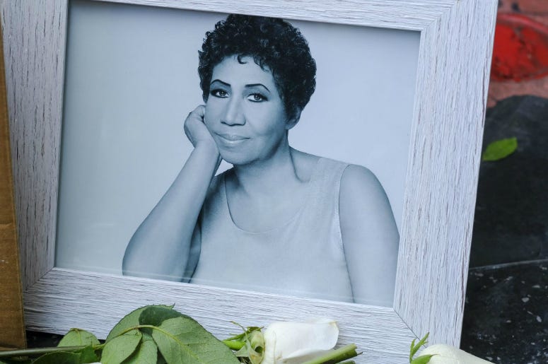 People pay their respects with flowers and pictures on Aretha Franklin's star at the Hollywood Walk of Fame in Los Angeles. Aretha Franklin, the "Queen of Soul," died Thursday in her home city of Detroit after battling pancreatic cancer. People pay their respects with flowers and pictures on Aretha Franklin's star at the Hollywood Walk of Fame in Los Angeles. Aretha Franklin, the "Queen of Soul," died Thursday in her home city of Detroit after battling pancreatic cancer.