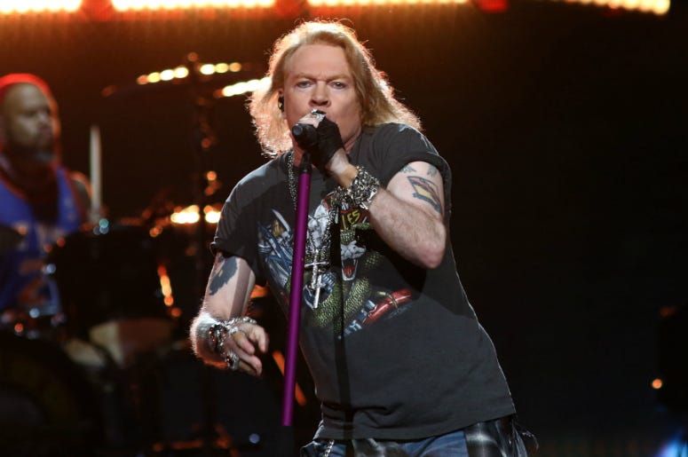 Axl Rose of Guns N' Roses performs in 2017 Axl Rose of Guns N' Roses performs in 2017