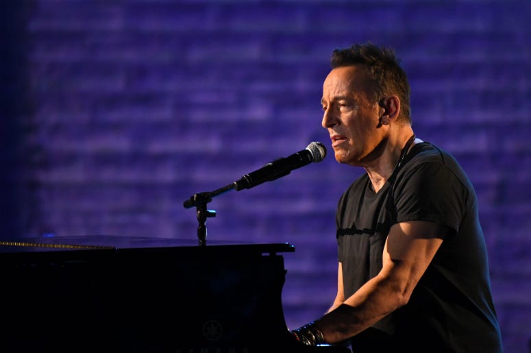 Bruce Springsteen performs a portion of his solo show Springsteen on Broadway at the 72nd Tony Awards Bruce Springsteen performs a portion of his solo show Springsteen on Broadway at the 72nd Tony Awards