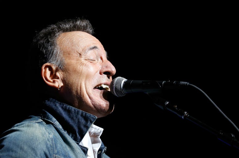 Bruce Springsteen performs on stage at the 12th Annual Stand Up For Heroes event in 2018 Bruce Springsteen performs on stage at the 12th Annual Stand Up For Heroes event in 2018