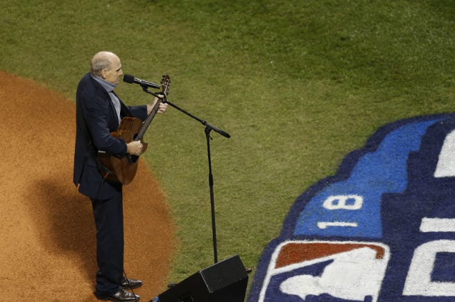 James Taylor performs the national anthem in game one of the 2018 World Series James Taylor performs the national anthem in game one of the 2018 World Series