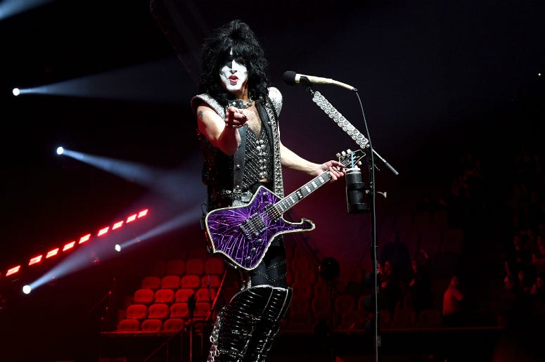Paul Stanley of KISS performs during their End Of The Road World Tour at The Forum Paul Stanley of KISS performs during their End Of The Road World Tour at The Forum