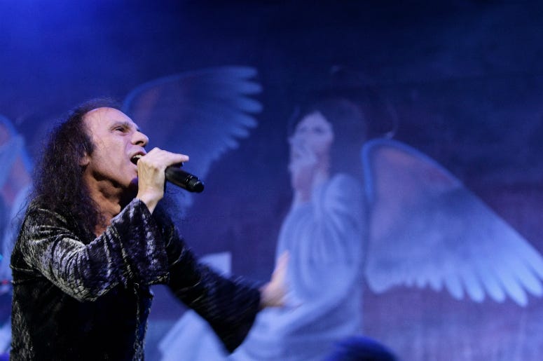 Ronnie James Dio performs on stage with Heaven and Hell during their Heaven and Hell 2007 tour Ronnie James Dio performs on stage with Heaven and Hell during their Heaven and Hell 2007 tour