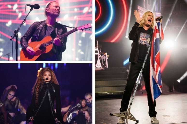 Radiohead, Def Leppard, Janet Jackson Radiohead, Def Leppard, Janet Jackson