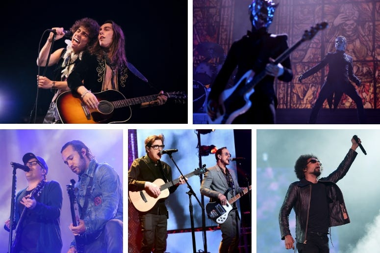 Greta Van Fleet, Ghost, Alice in Chains, Weezer, Fall Out Boy Greta Van Fleet, Ghost, Alice in Chains, Weezer, Fall Out Boy
