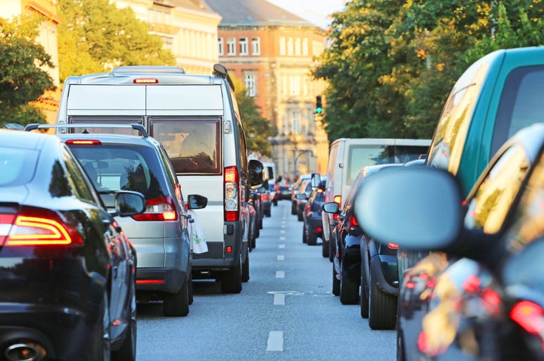 Cars in a traffic jam