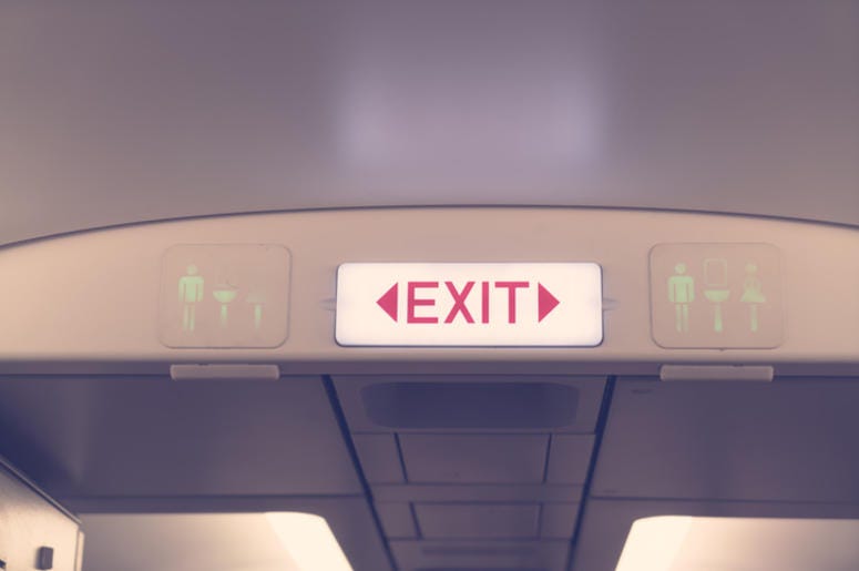 emergency exit on plane
