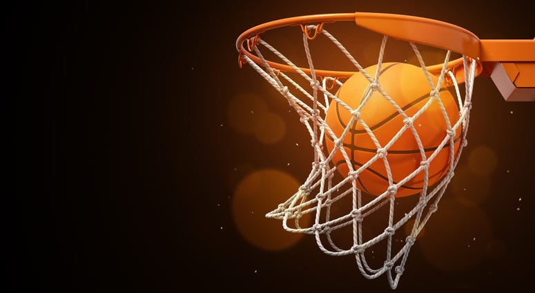 basketball going through hoop
