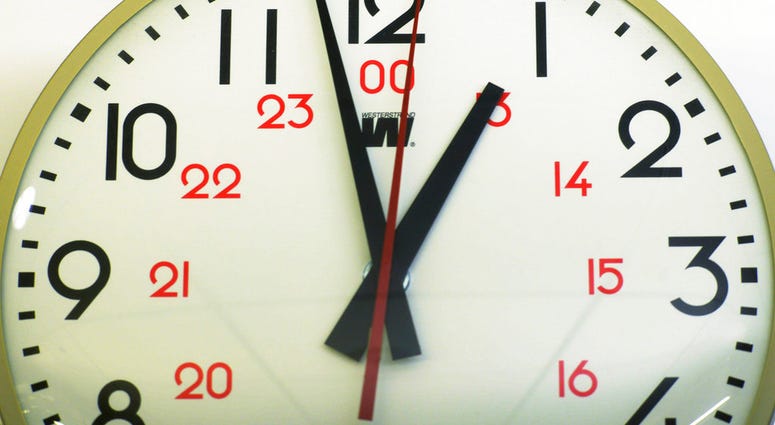 0 1 0 FILE - This Tuesday, June 30, 2015 file photo shows a wall clock in New York.