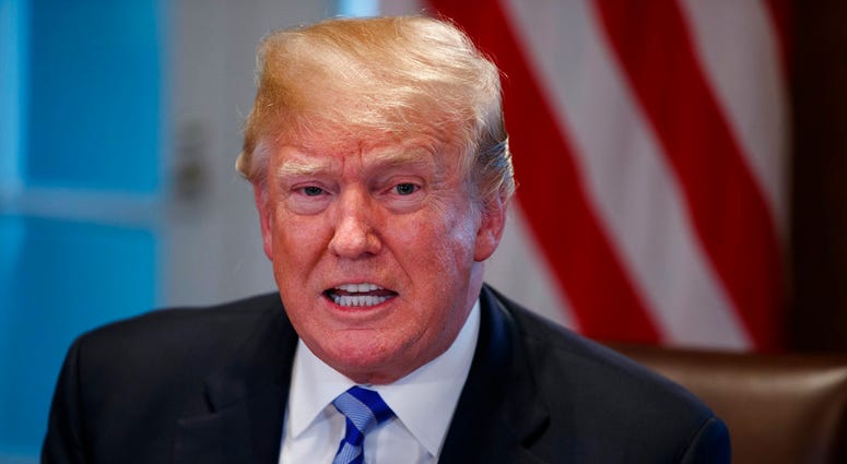 President Donald Trump speaks during a roundtable on immigration policy in California in the Cabinet Room of the White House, Wednesday, May 16, 2018, in Washington.