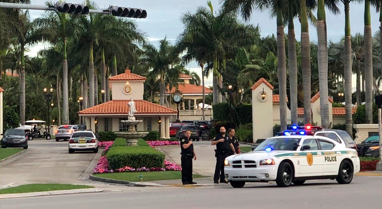 Police respond to The Trump National Doral resort after reports of a shooting inside the resort Friday, May 18, 2018 in Doral, Fla.