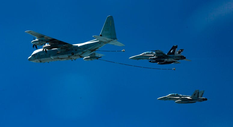 U.S. Marine Corps, two F/A-18D Hornets with Marine All-Weather Fighter Attack Squadron. U.S. Marine Corps, two F/A-18D Hornets with Marine All-Weather Fighter Attack Squadron.