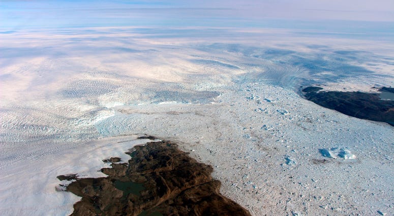 Jakobshavn glacier in Greenland Jakobshavn glacier in Greenland