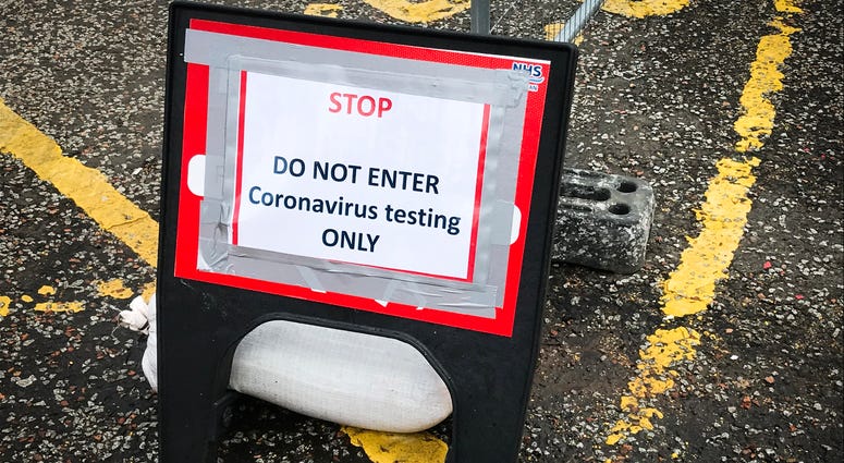 Coronavirus testing sign