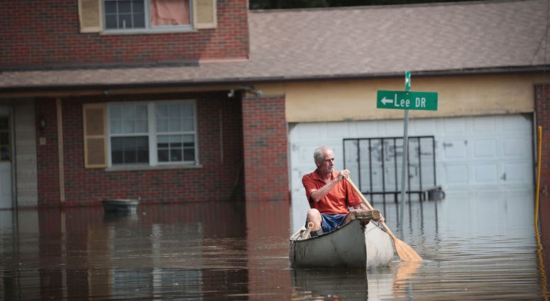 West Alton flooding along Mississippi River in Illinois