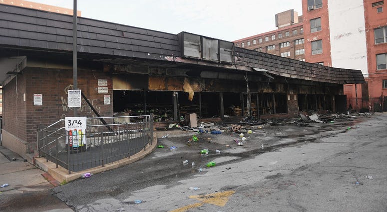 A 7-11 that was burned down in St. Louis by rioters A 7-11 that was burned down in St. Louis by rioters