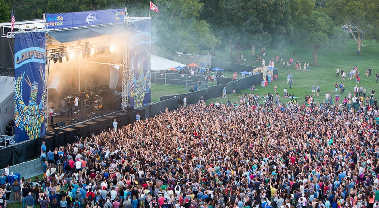 Photo of crowd at LouFest in Forest Park in 2014. Photo of crowd at LouFest in Forest Park in 2014.