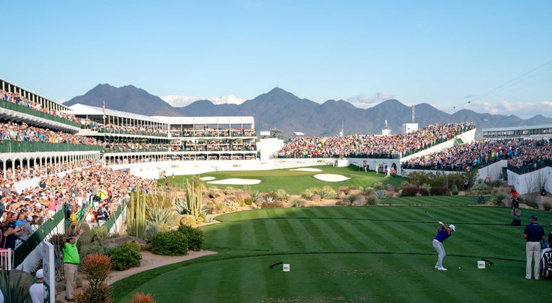 tee of the par 3 16th hole during the second round of the Waste Management Phoenix Open golf tournament at TPC Scottsdale tee of the par 3 16th hole during the second round of the Waste Management Phoenix Open golf tournament at TPC Scottsdale