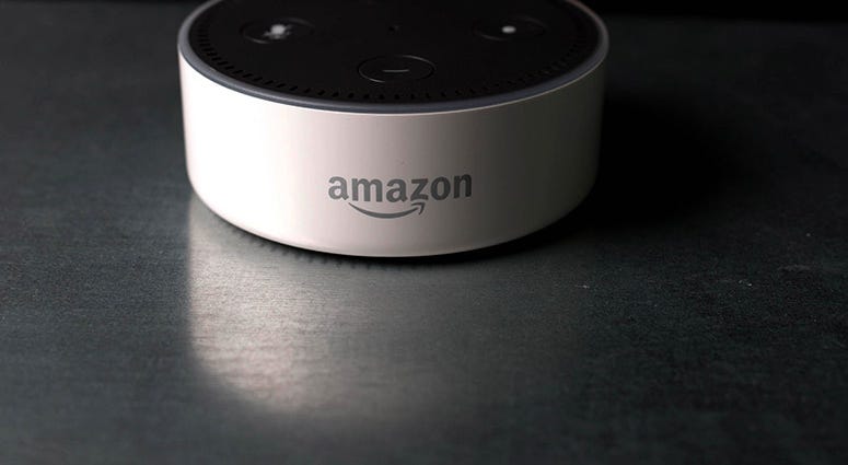 The Amazon Echo Dot at a product launch in London.