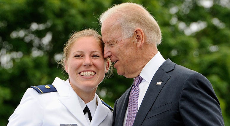 Erin Talbot and Joe Biden