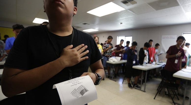 U.S. government's newest holding center for migrant children in Carrizo Springs, Texas